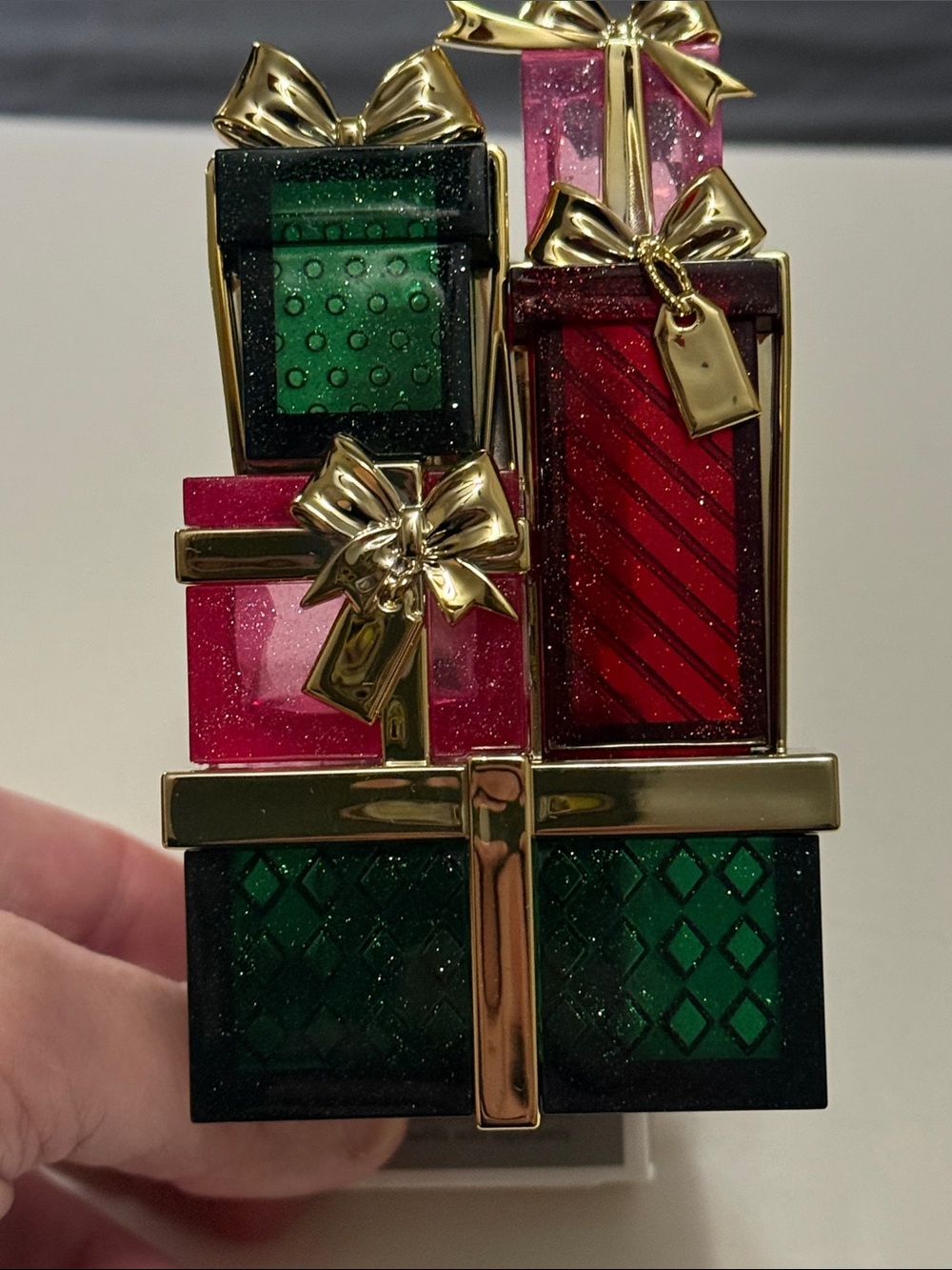 Bath & Body Works Red, Pink, & Green Holiday Present Light-Up Wallflower Plug